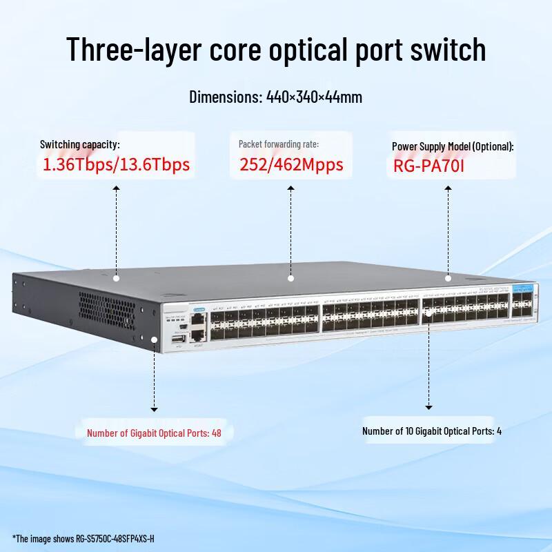 Ruijie RG-S5750C-48SFP4XS-H Enterprise Managed Gigabit Fiber Switch (CN version)