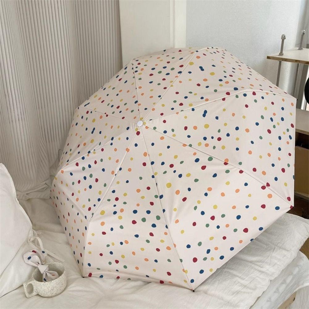 Красочный виниловый автоматический зонт Ветрозащитный Защита от УФ-лучей Зонт Защита от УФ-лучей Портативный Мини Прочный Складной зонт Для девочек