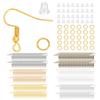 300pcs/Set Hypoallergenic Earring Hook Kit Mix-color Ear Wires Fish Hooks Open Jump Rings Earplugs For Earring Making Repair