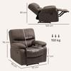 Relax Recliner Armchair with Manual Reclining and Footrest, in Microfibre and Steel, 97x90x96 cm, Brown