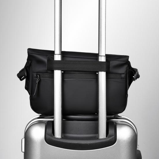 Men Crossbody Bag with Cup Holder Waterproof Chest Bag Magnetic Buckle Sling Bag Shoulder Bag for Commuting Street Travel