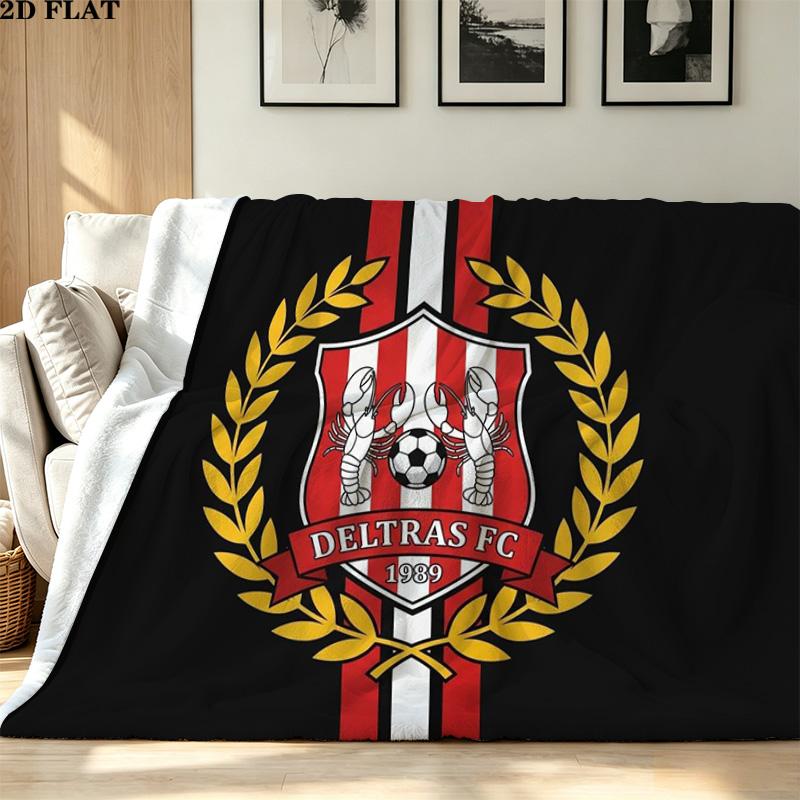Deltras fc Print Flannel Blanket High Quality Warm Comfortable Cover for All Seasons Perfect for Gifts Home Decor