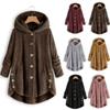 S-8XL Plus Size Winter Fashion Hoodies Women Sweatshirt Women's Clothing Button Plush Tops Irregular Tide Solid Color Coat