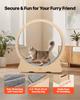 VEVOR Cat Exercise Wheel, 120cm Wooden Cat Running Wheel for Indoor Cats up to 12.7kg Cats Treadmill with Carpeted Runway & Locking Mechanism