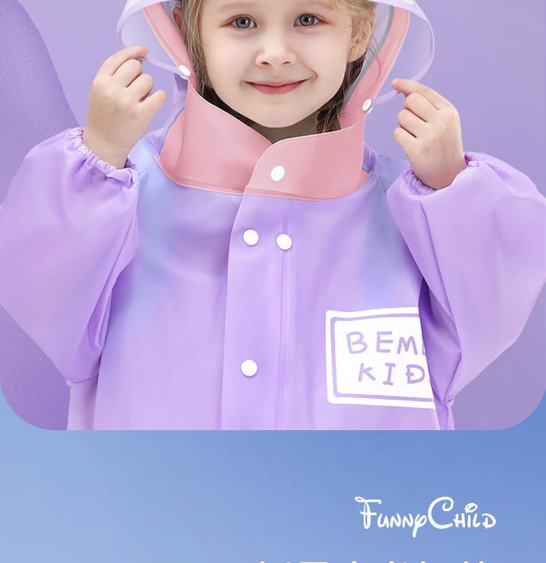 Детский плащ-пончо Bemei из ЭВА - Новый стиль для девочек, с местом для школьного рюкзака, цельный для детского сада и школы