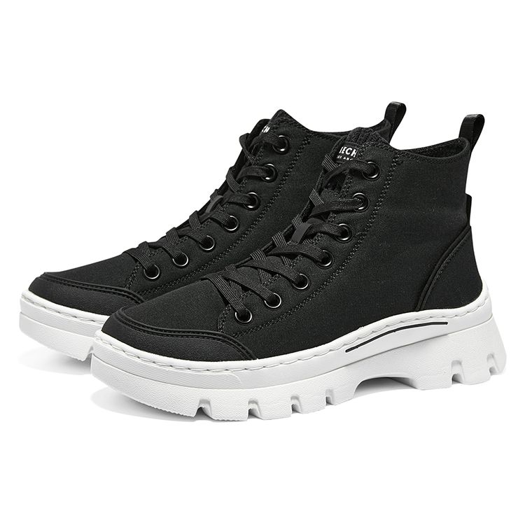 Skechers Кеды Roadies Удобные Простые Высокие Холщовые Женские кроссовки Черные 177260-BLK