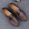 Мужские повседневные мокасины из натуральной кожи, нескользящие, без застежек, кроссовки для ходьбы, удобные мужские туфли для вождения, мокасины