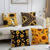 Классический тренд Подсолнух Наволочка Короткий плюш Принт Наволочка Квадратные Наволочки для дивана Домашний декор