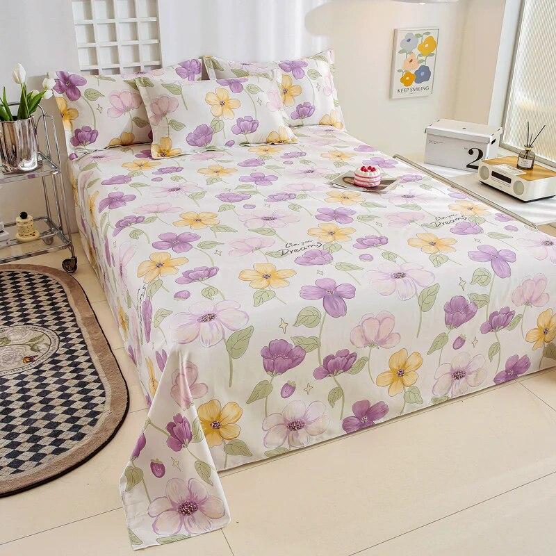 Простая хлопковая простыня с принтом, современная большая простыня, удобное студенческое покрывало, универсальная пылезащитная простыня Four Seasons