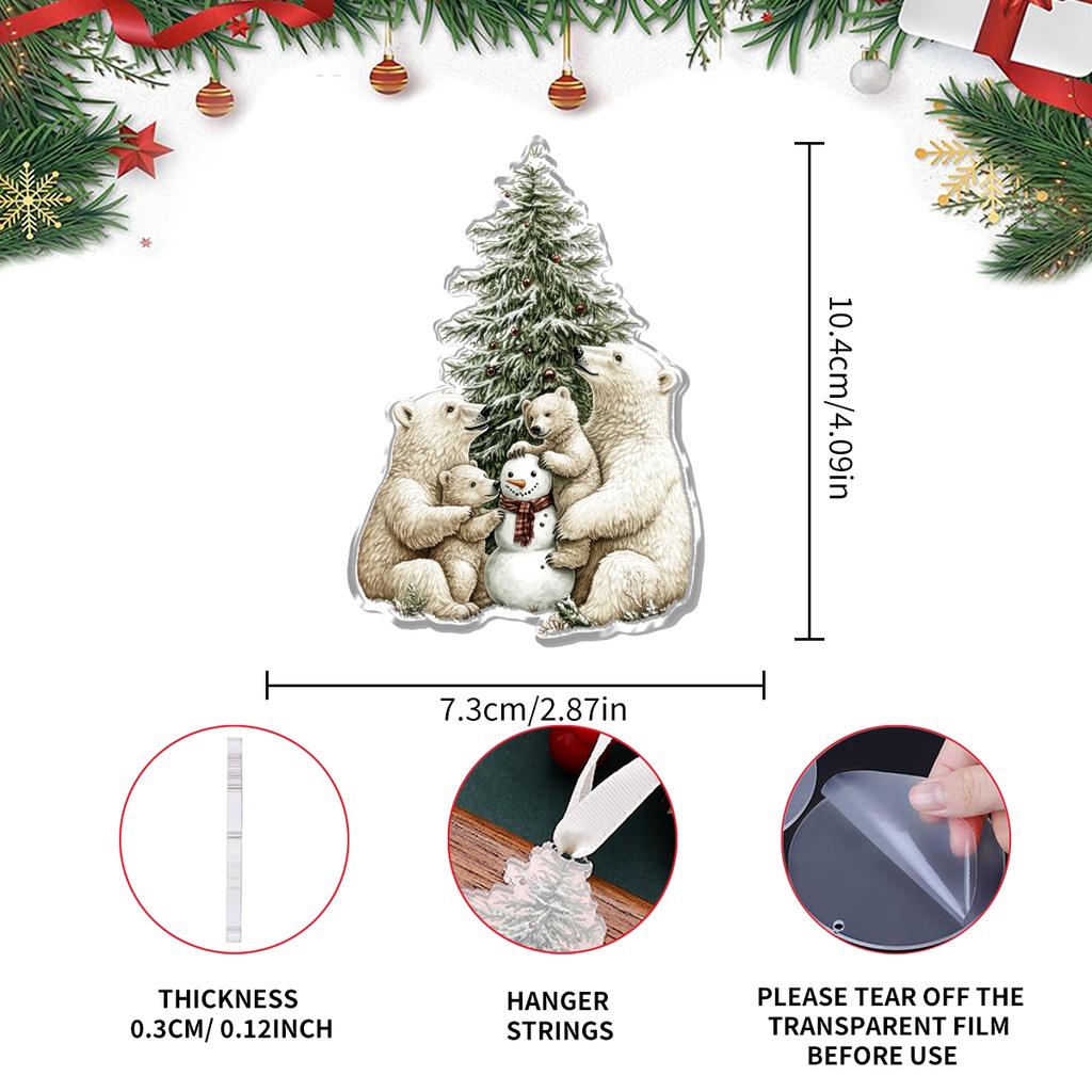 Мультяшный Медведь Рождественский Подвесной Декор Милый Белый Медведь Панда Рождественская Елка Подвесной Декор Украшение Дом Авто Декор Подарки на Рождество
