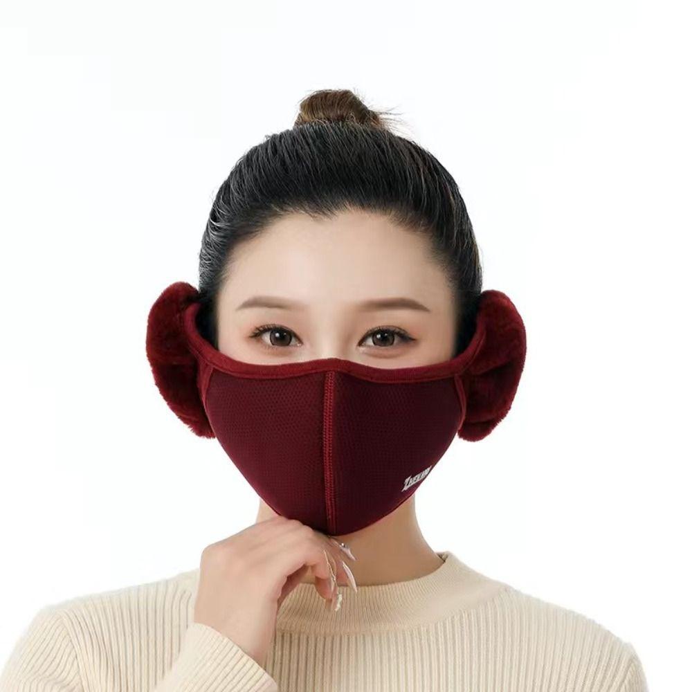 Windproof Earmuffs Mask Cotton Half Face Mask Breathable Winter Mask Running