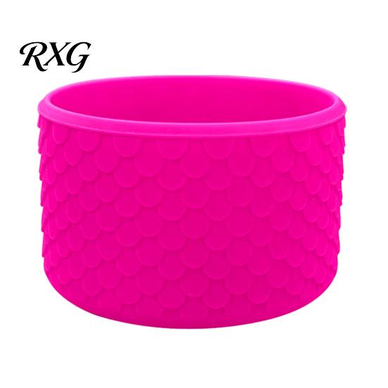 Ice Cup Base Protector Silicone Boot, Fish Scale Pattern Decor, Soft Elastic Water Bottle Universal Insulated Sleeve Protective Sleeve, Anti-Slip