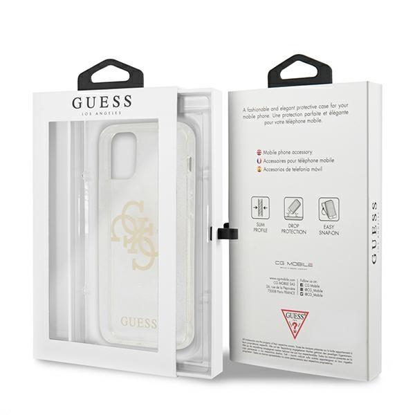 Guess Guhcp12Lpcugl4Gtr Iphone 12 Promax 6,7 Transparent Hard Case Glitter 4G Big Logo