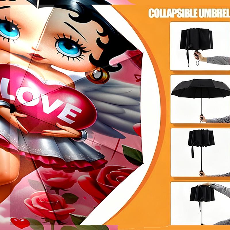 doll Print Umbrella Automatic Opening/ Closing - Portable Foldable Design - Daily use for Travel/Outdoor - Gift for Birthday