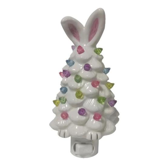 Пасхальный кролик, лампа на дереве, смоляная машина-кролик, мигающая декоративная лампа, светодиодная подсветка, фигурка животного, статуя, скульптура, весеннее пасхальное украшение для рабочего стола