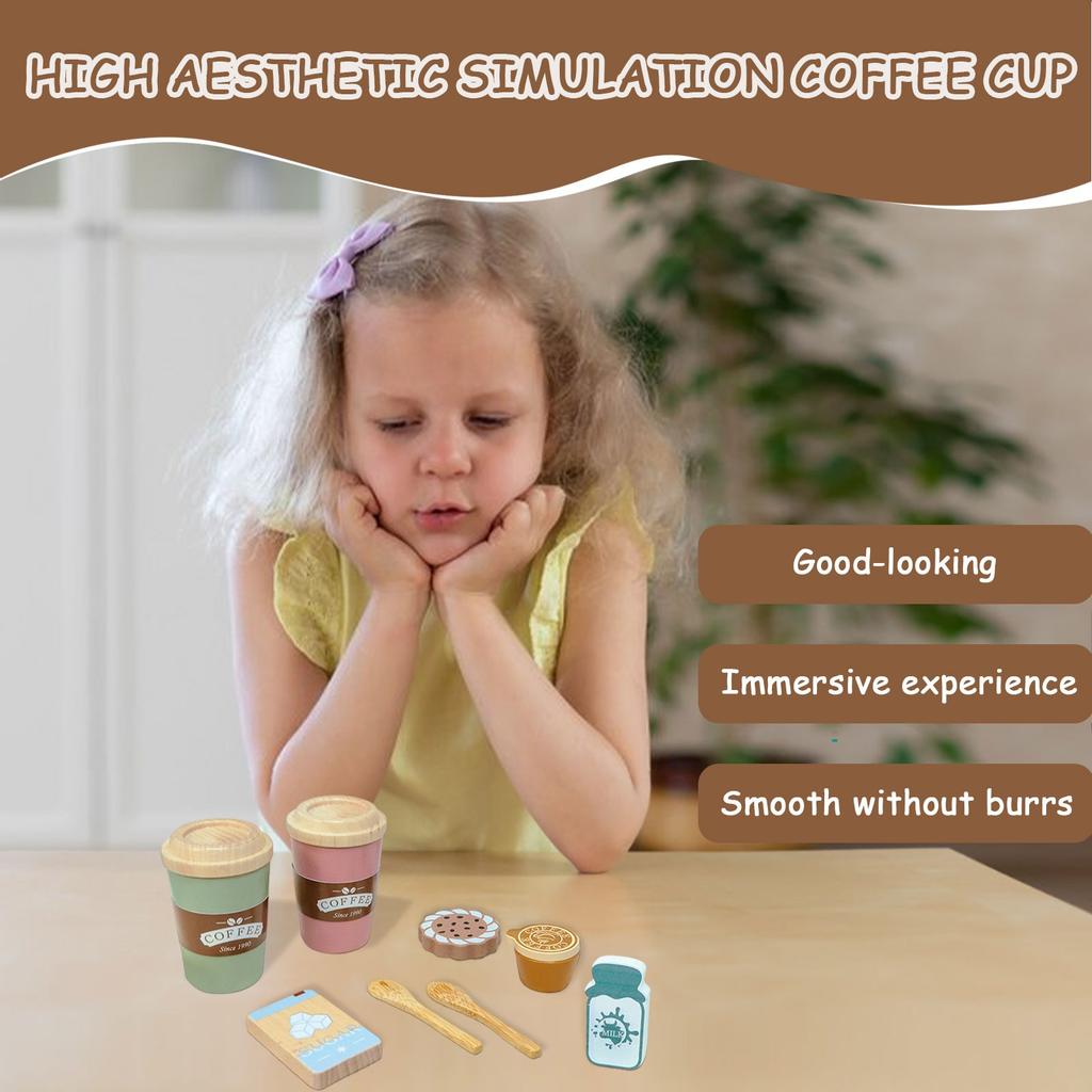 Simulated Wooden Tea Set For Pretend Play Kitchen Toy