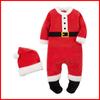 Christmas Santa Claus Costumes Plush Cotton Romper Jumpsuit with Christmas Hat Baby Clothes for 0-24 Months