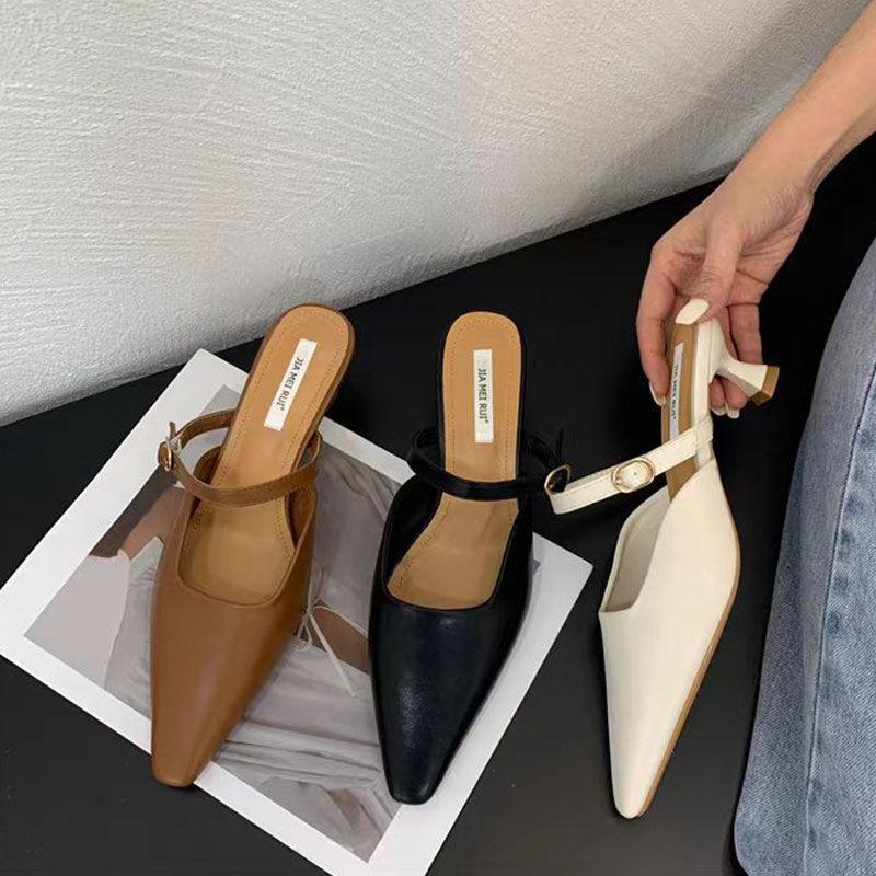 Девушка Французский Нежный Одно Слово Солома Толстый Каблук Мэри Джейн Полутоп Туфли