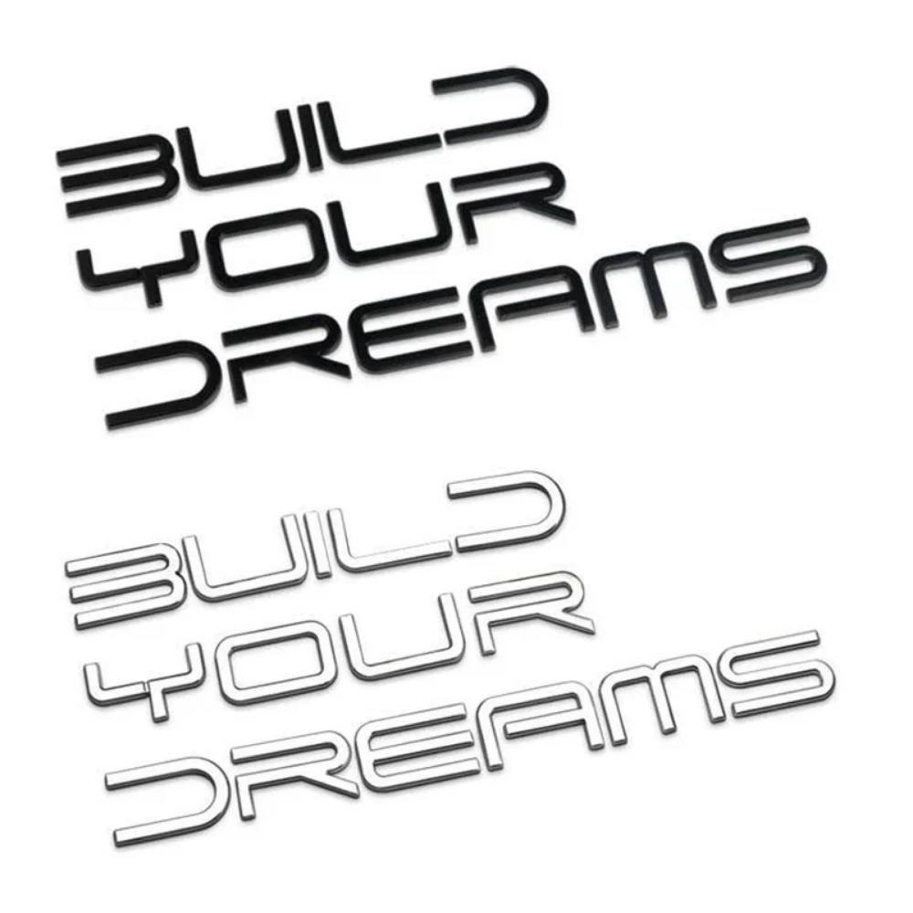 3D Metal Build Your Dreams Letter WORD Logo Emblem Badge Car Bag Signplate Decal Sticker для BYD Han Song Tang Qin PLUS Atto 3