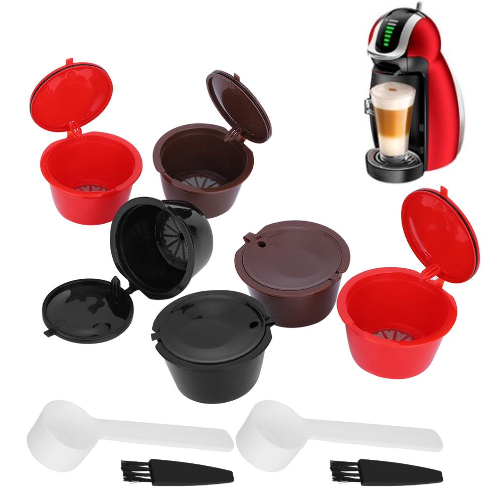 Кофейные капсулы, многоразовый кофейный фильтр, многоразовая заправляемая кофейная капсула, фильтр-чашка с ложкой, набор щеток, принадлежности для кафе Dolce Gusto