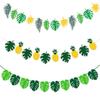 Cartoon Pineapple Turtle Leaves Banners Handmade Hawaii Party Banner Creative Leaf Flag  Birthday