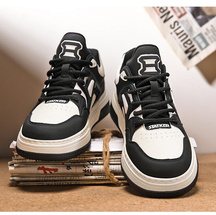 2025 Новые дышащие кожаные кроссовки Весенне-летняя повседневная женская обувь Большой размер 44 Увеличение роста Носить Обувь слипоны