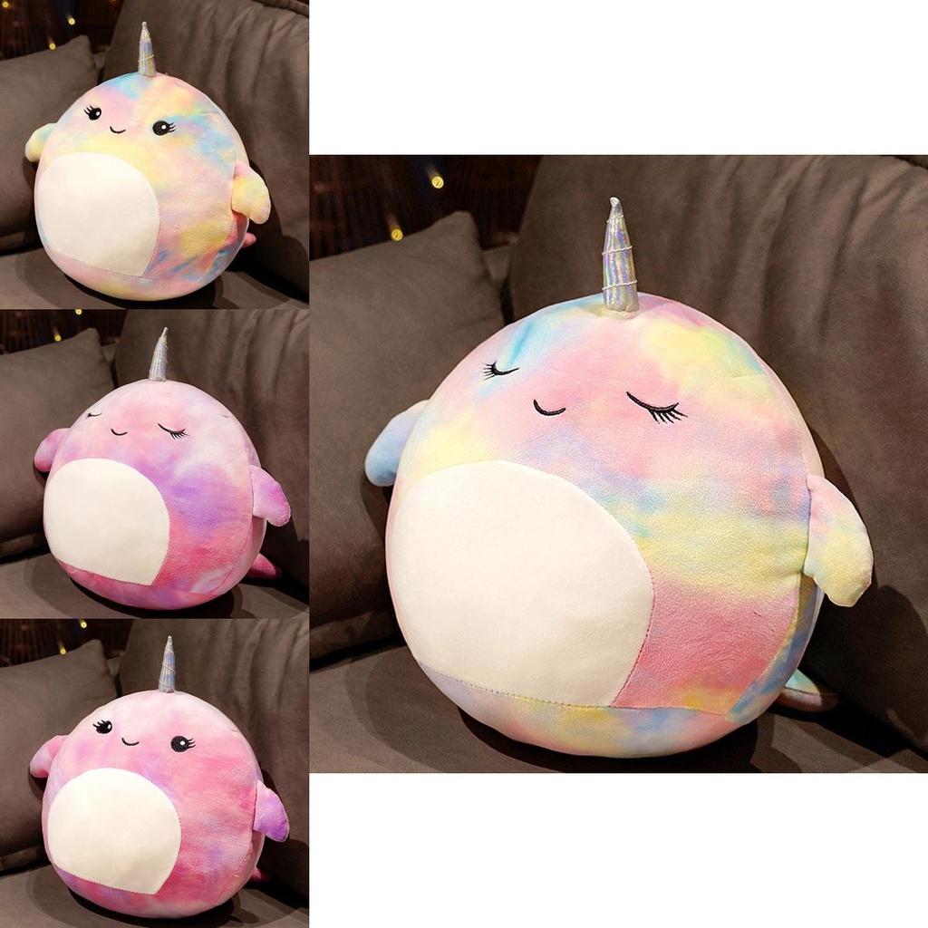 Squishmallow Мультяшная Подушка-Кит Плюшевая Игрушка Коллекционная Из Эластичного Кристального Вельвета Фиолетовая/лавандовая Маленький/большой Размер Набивка ПП Хлопком