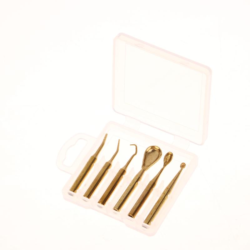 6 шт./коробка Стоматологические электрические восковые наконечники Стоматологический восковой режущий нож Ручка-карандаш Медные наконечники для лаборатории