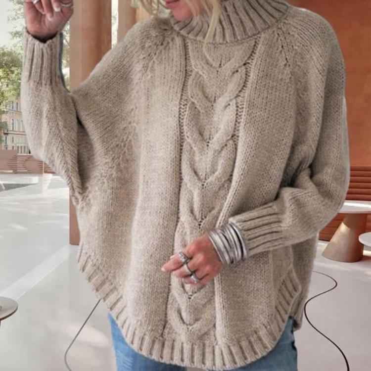 Winter Warm Women Sweater Loose Knit Turtleneck Pullover Long Sleeve Dolman Thick Cold Resistant Lady Sweater Autumn Neck Protection