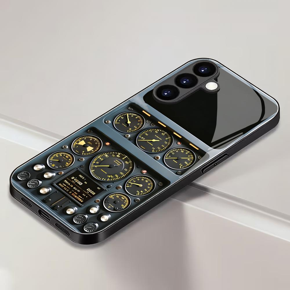 Закаленное стекло на приборной панели чехол для телефона подходит для Samsung GalaxyS26 S25 S24 S23 S22 S20FE/Ultra/Plus5G противоударная задняя крышка