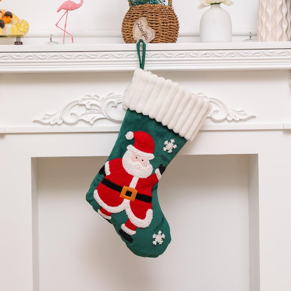 Hanging Santa Socks Personalized Candy Holder Embroidery Christmas Stocking  Fireplace