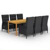 Day and Night - Day and Night 7-Piece Garden Dining Set Black