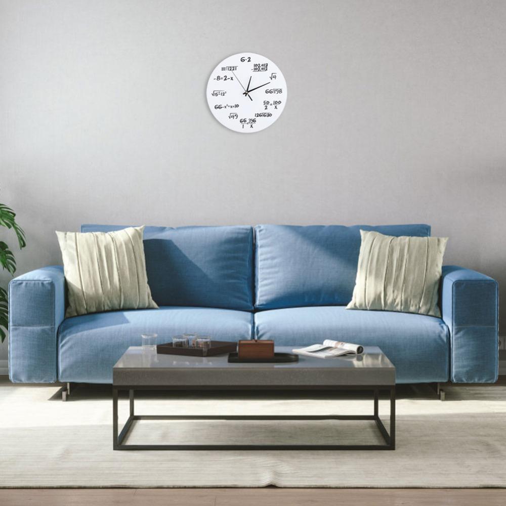 White No Tick Indoor Wall Timepiece Home Room Mounted Pointer Clock  Kitchen Interior Ornament