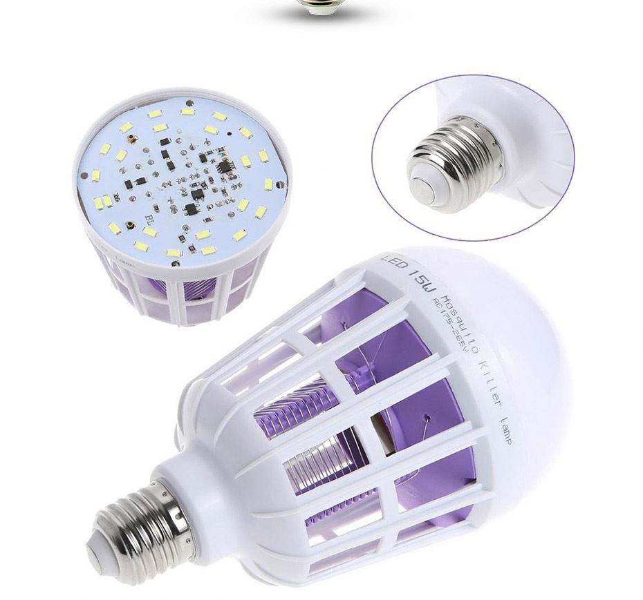 Mini LED Bulb Mosquito Killer Lamp IP67 Rated Insect Trap & Bug Zapper Light for Camping Fly Control
