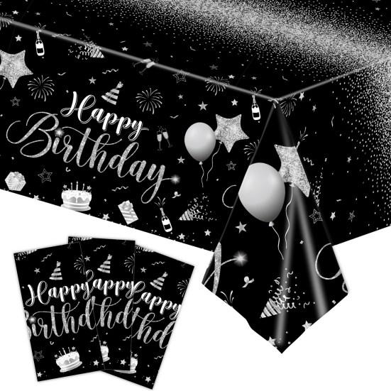 Скатерть «С Днем Рождения», водонепроницаемая, устойчивая к пятнам, прямоугольная одноразовая пластиковая защитная крышка для обеденного стола