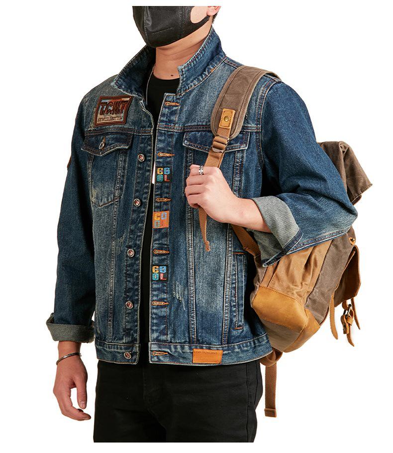 Xintang Menswear | 2025 Men's Trendy American Denim Jacket - Versatile Spring/Autumn Workwear, Casual Outerwear