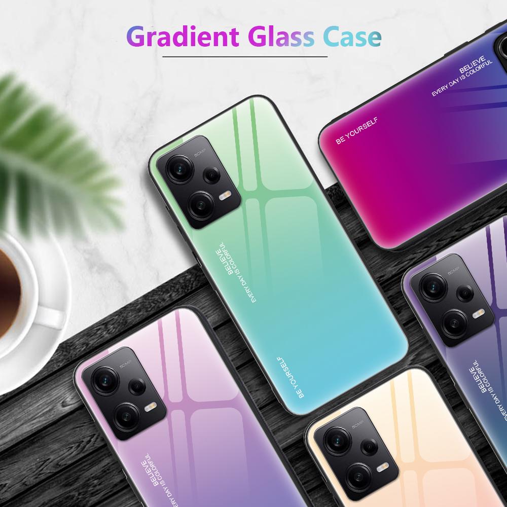 Роскошный градиентный стеклянный чехол для Xiaomi Redmi Note 13 12 Pro Plus Note 12 11 10 9 8 Pro 11S 10S 9S Redmi Note13 Pro 4G 5G