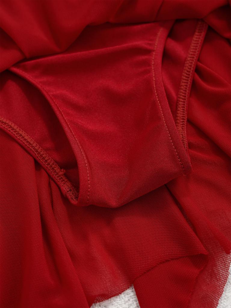 Платье для фигурного катания для девочек с блестящими стразами, с открытой спиной, асимметричной юбкой из сетки, леотард