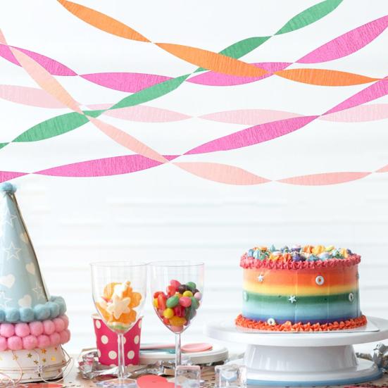 5 рулонов крепированной бумаги, радужные разноцветные стримеры, праздничные сувениры на дни рождения, свадьбы, украшение для детского праздника