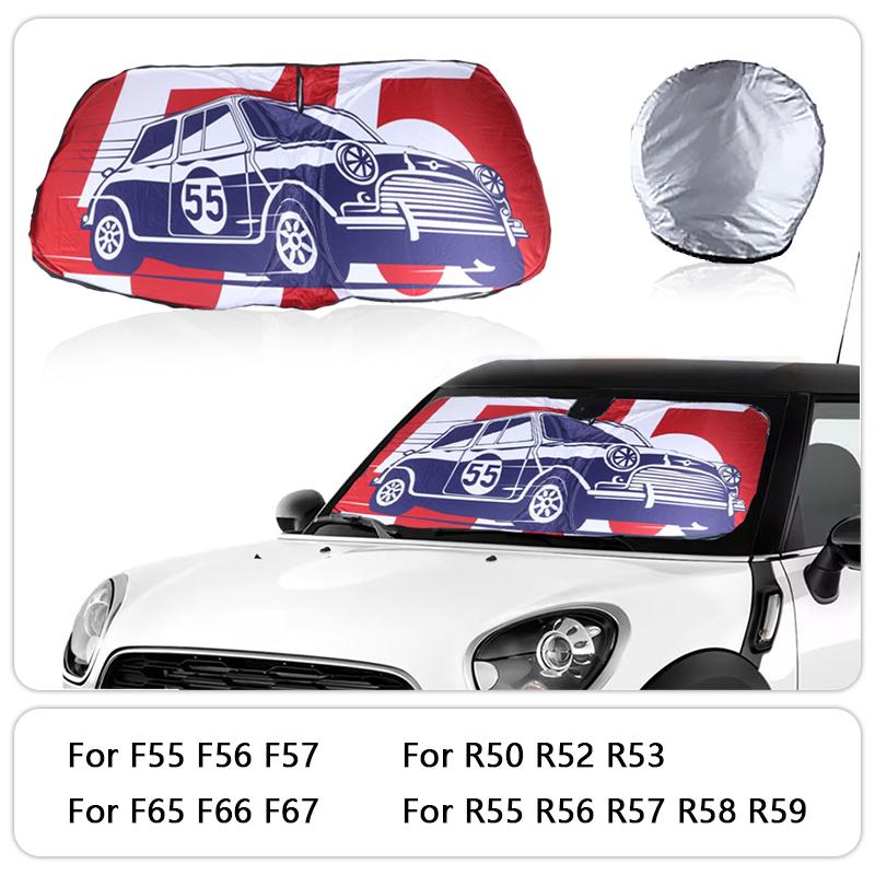 Car Front Window SunShade Cover Blocks UV Reflector For Mini Cooper One R50 R53 R56 R60 F55 F56 R58 R59 Windshield SunshadeWindshield Sunshades 1