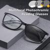 Progressive Multifocal Photochromic Reading Glasses Anti-blue Light Far Sight Glasses Square Frame Business Presbyopia Eyewear