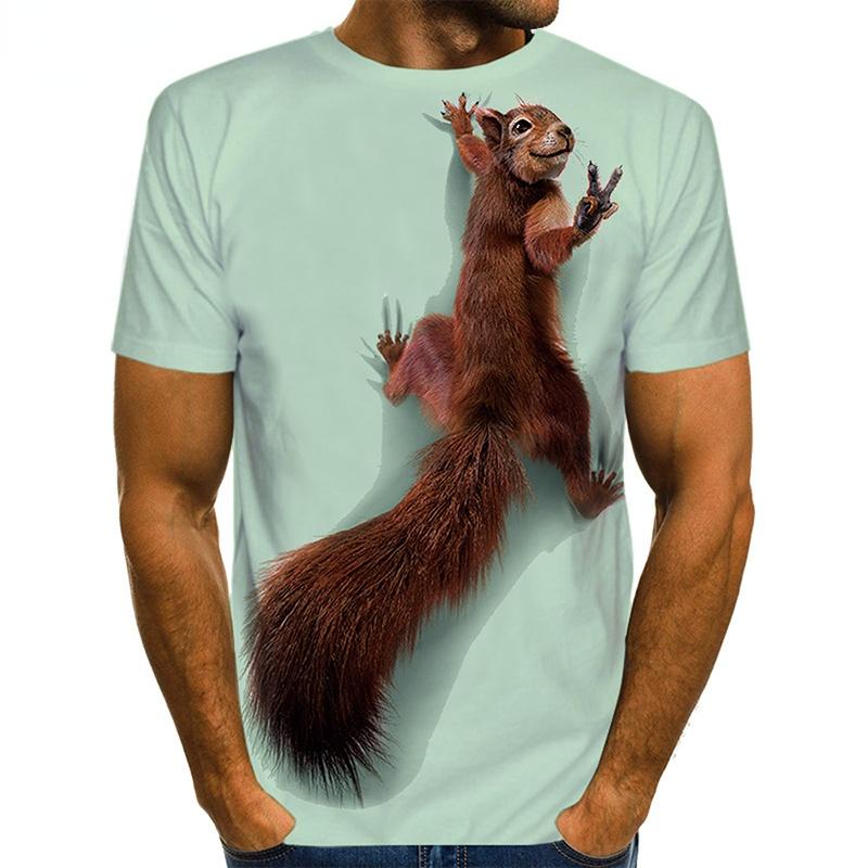 Men's Squirrel T Shirt 3D Print Shirt Animal Graphic Tees Lovely Pattern Tops Men/Women Cute Puppy Face Tee Funny Pet T-shirt