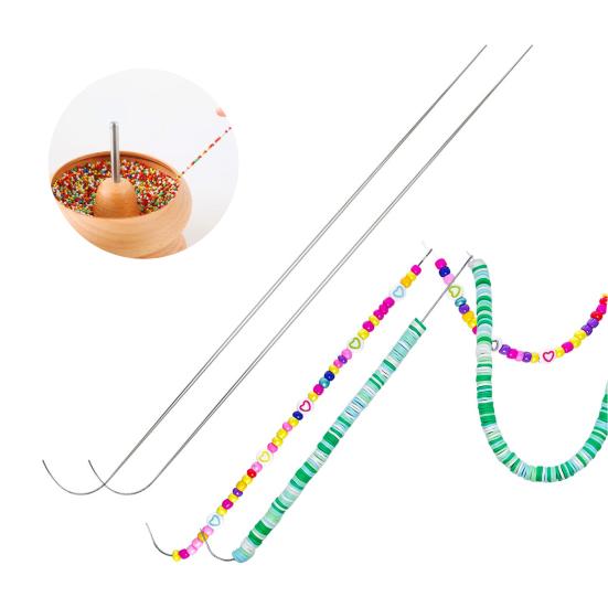 2/5 шт. иглы для бисероплетения с большим ушком, изогнутые, из нержавеющей стали, с увеличенным ушком, легко заправляющиеся иглы для бисера, иглы для изготовления браслетов, ожерелья, изготовления ювелирных изделий