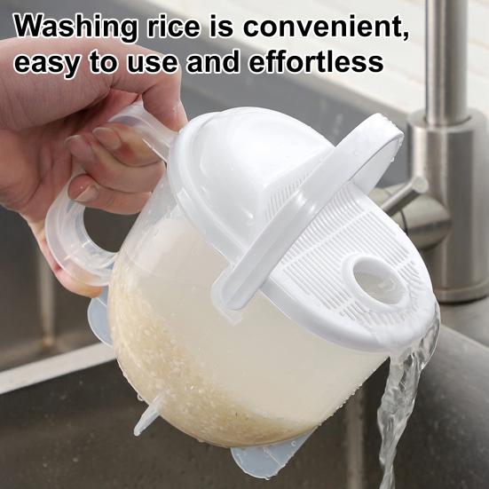 Ручная мойка риса Корзина для риса большой емкости Ополаскиватель Слив Быстрый слив Эргономичная ручка Фильтр тонкой очистки