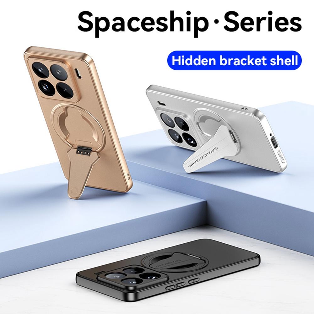 For Xiaomi 15 Case Compatible with MagSafe Hidden Kickstand Skin-Feel Matte PC TPU Phone Back Cover