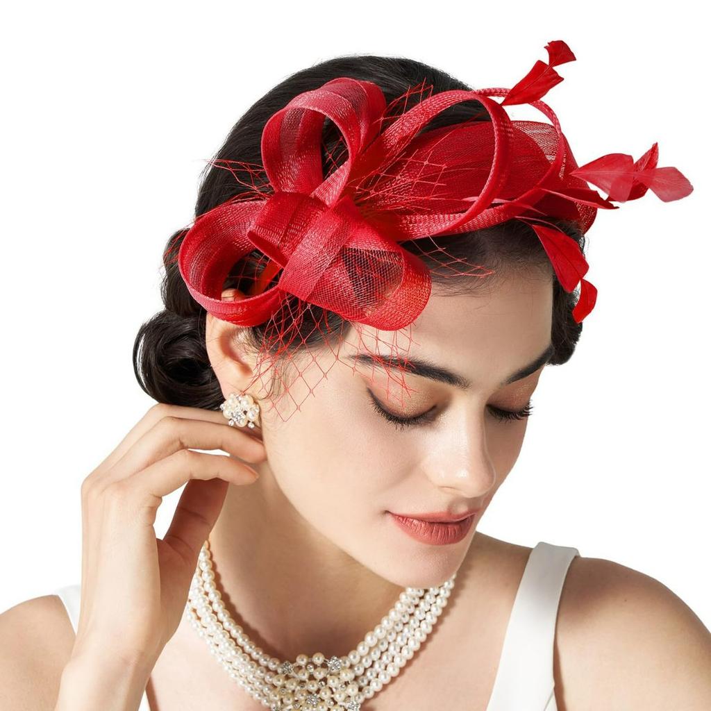 New headband mesh feather headdress retro elegant versatile headband hair accessories party performance head flower