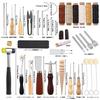 Набор для кожевенного ремесла Dennty, инструменты для кожевенного ремесла, 41 предмет, швейный набор, игла и нитка для кожи, колесо для обрезки кожи, шило, сверление кожи