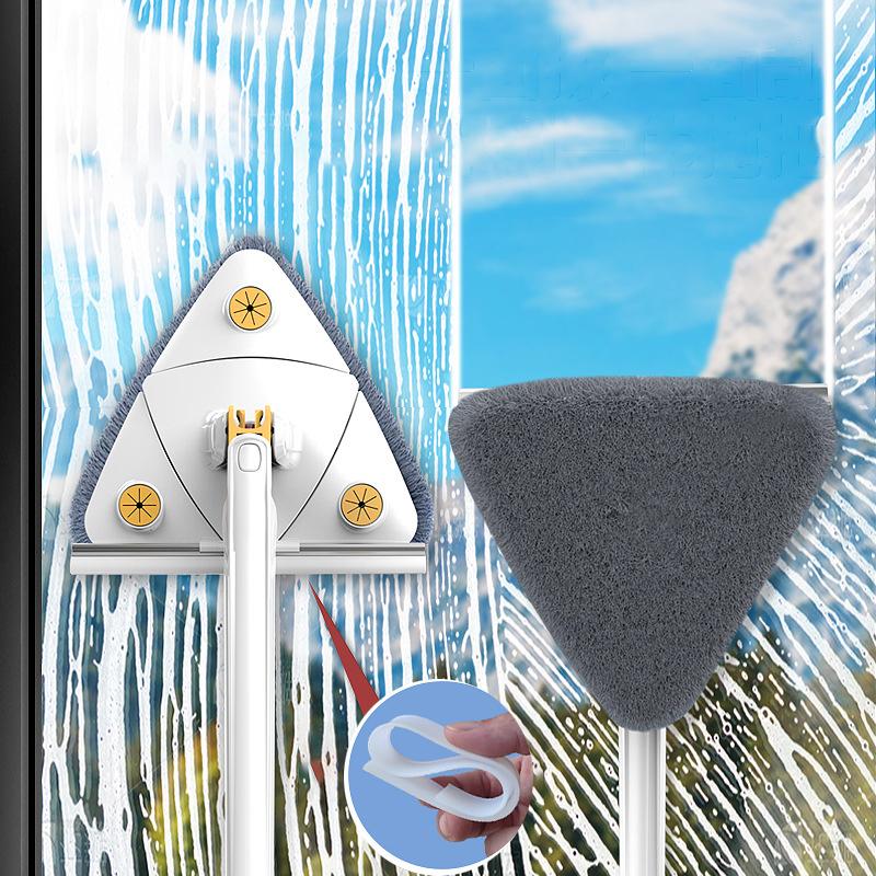 Швабра для уборки, выдвижная треугольная швабра, вращающаяся на 360°, отжимная швабра для влажной уборки пола, сухой уборки дома, пола, потолка, окон, инструментов для уборки