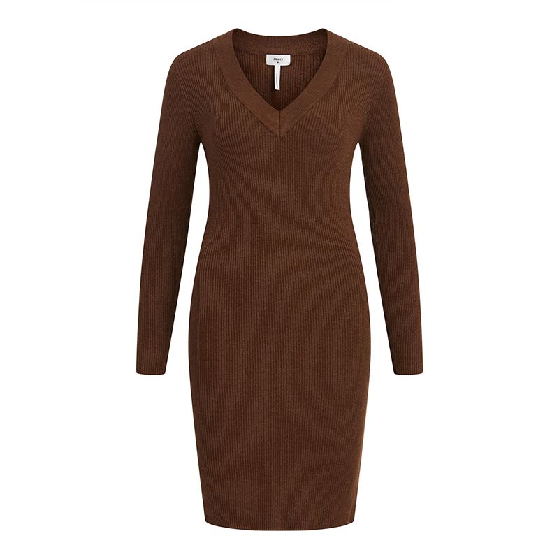 Платье с длинными рукавами и V-образным вырезом OBJAE THESS Woman OBJECT