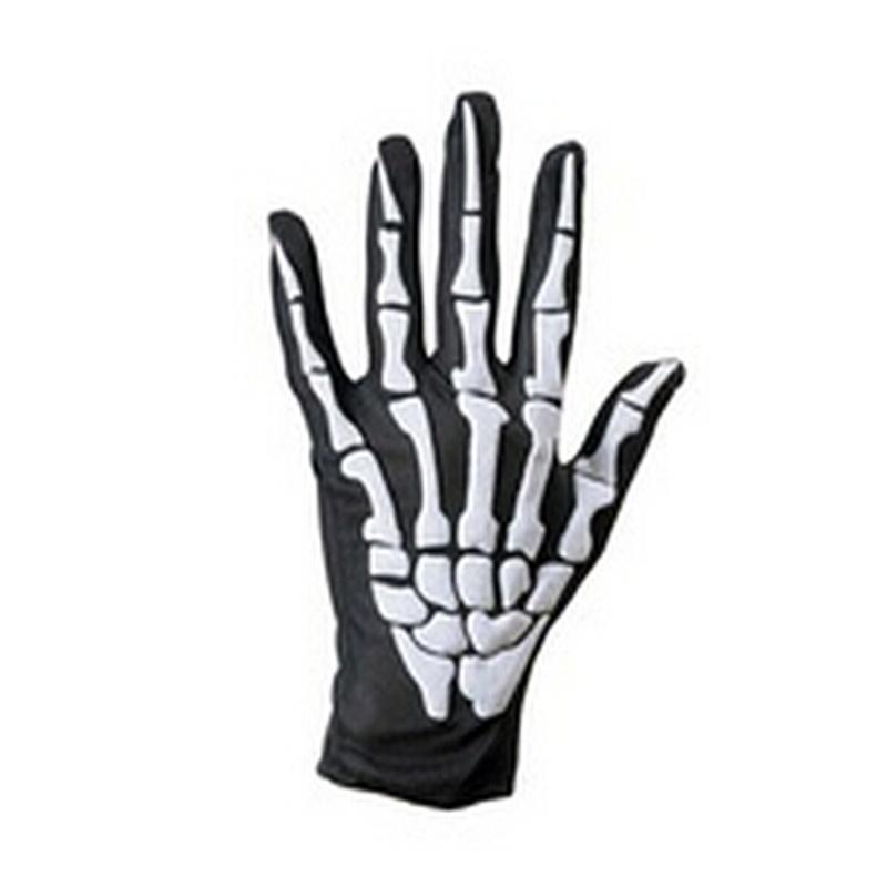Halloween Skull Bone Skeleton Goth Racing Full Finger Gloves Fashion Sale